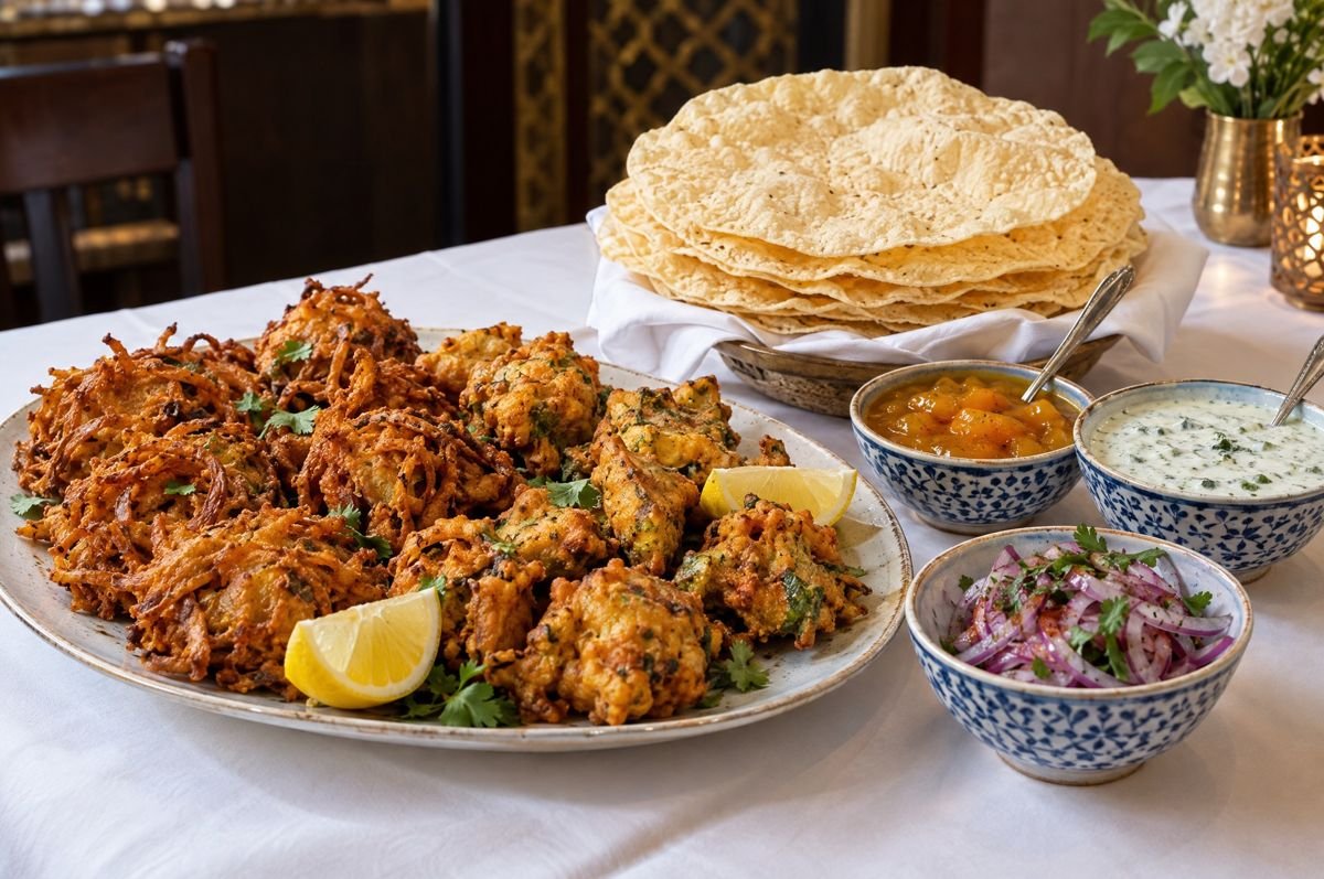 Onion bhajis